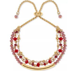 STYLE & CO Gold-Tone Beaded Multi-Row Slider Bracelet